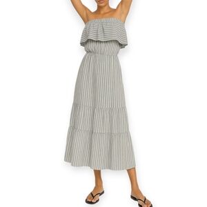 Beautiful Striped Off Shoulder Tiered Maxi Dress